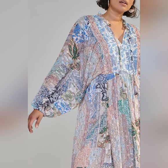 Anthropologie Flowy Bohemian Midi Dress - Picture 3 of 7
